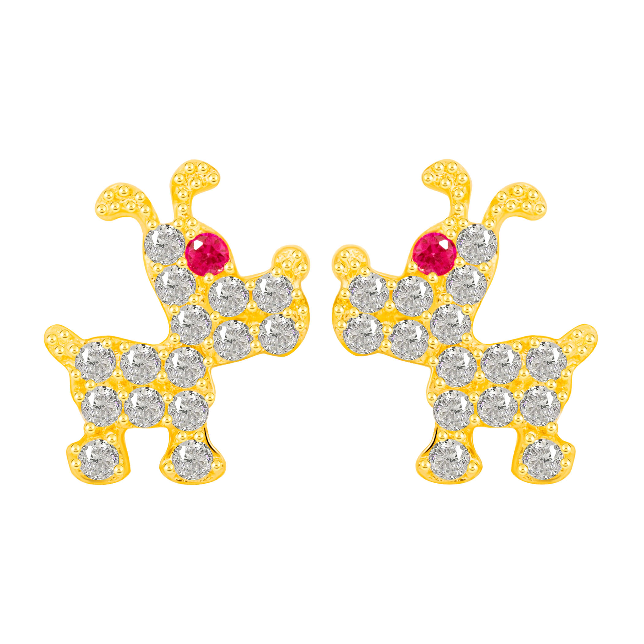 14K Gold The Dog Earrings (JE3809)