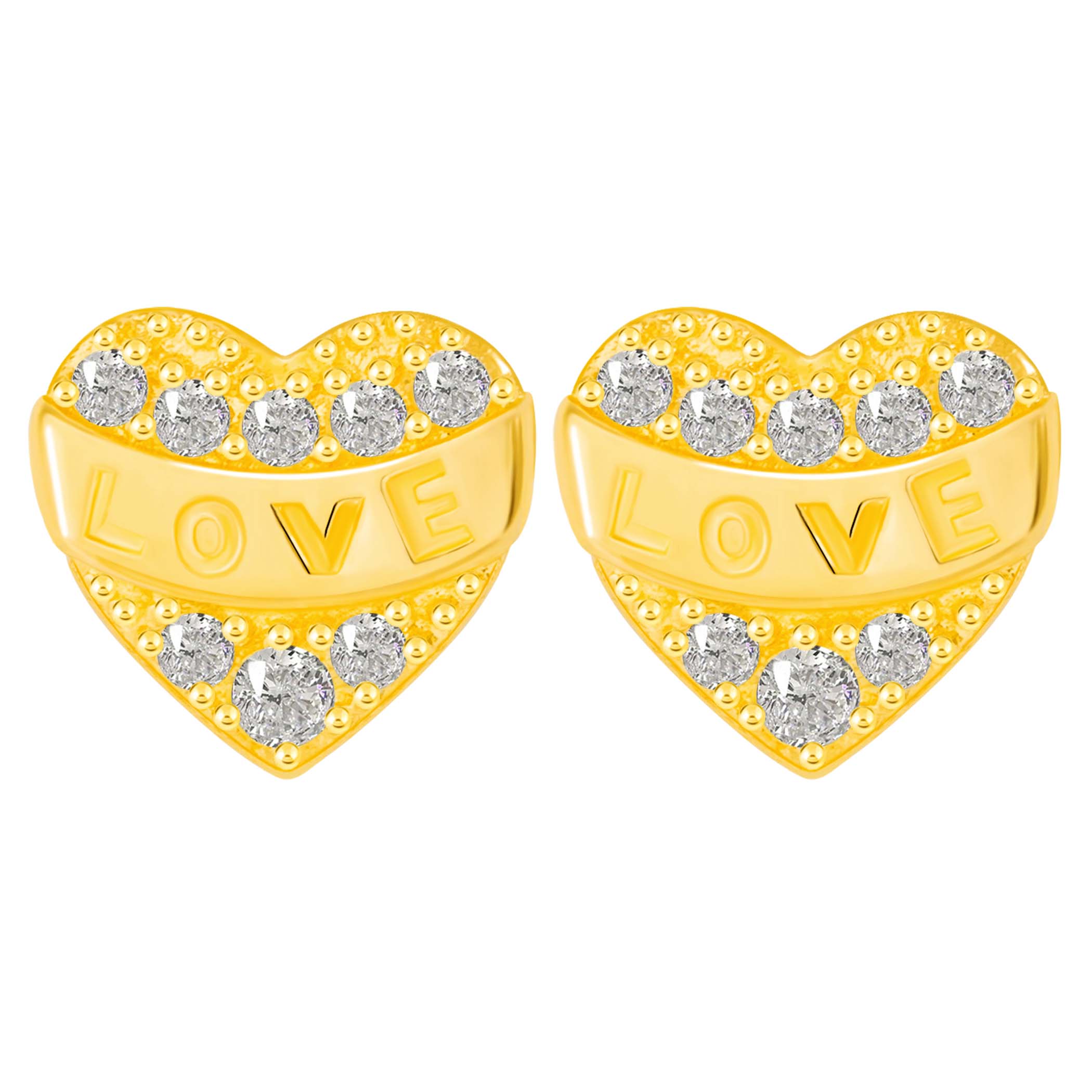 14k Gold The Heart Earrings (JE3801)