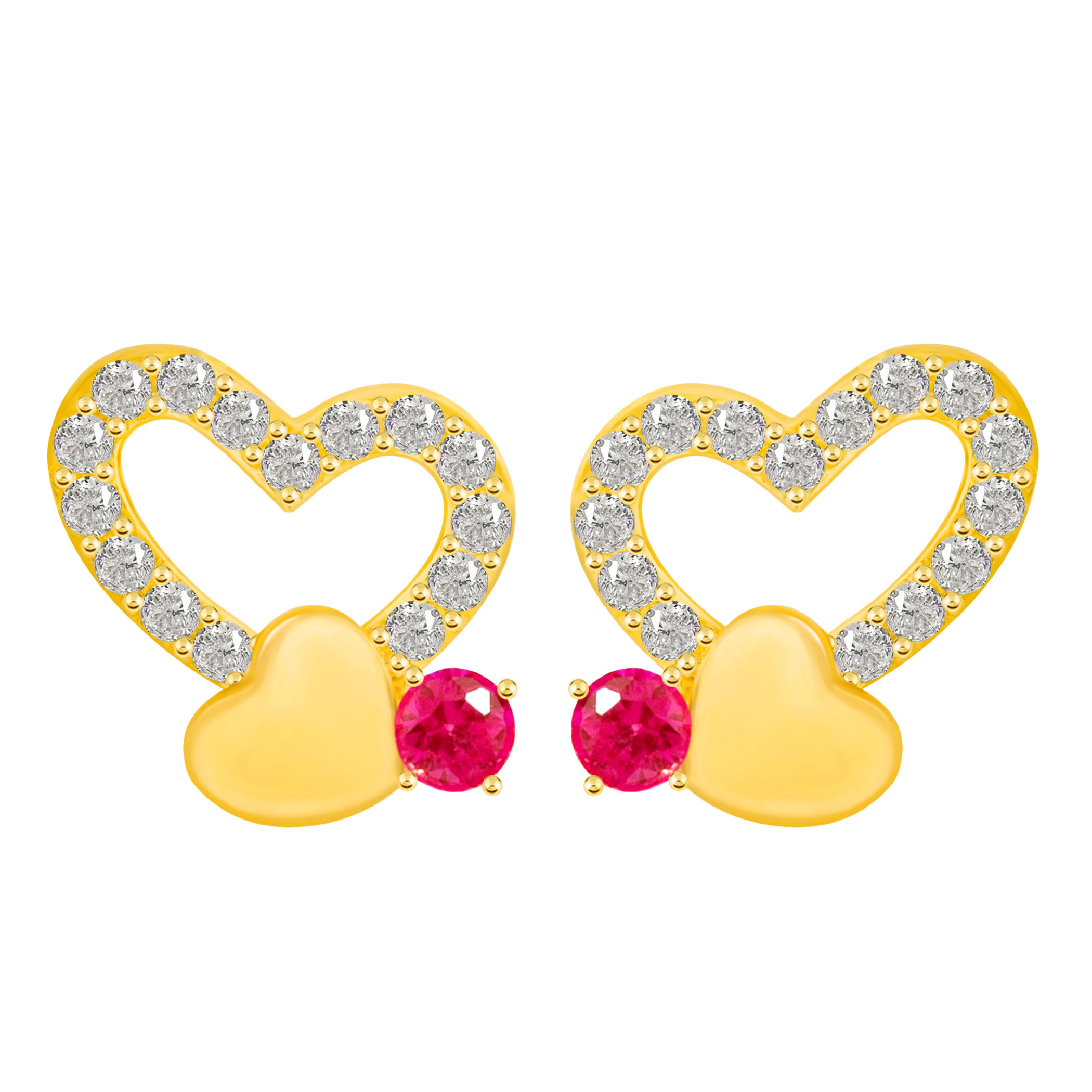 14K Gold The Heart Earrings (JE3506)