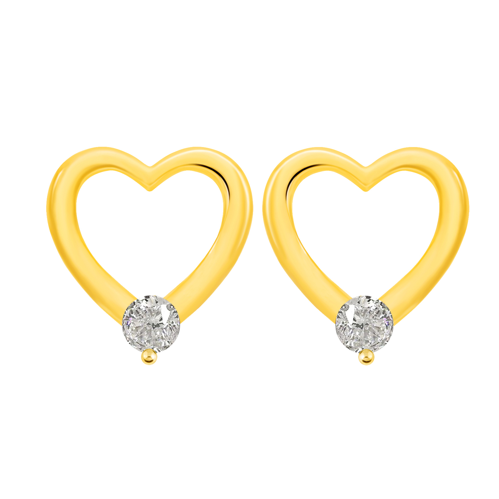 14K Gold The Heart Earrings (JE3537)