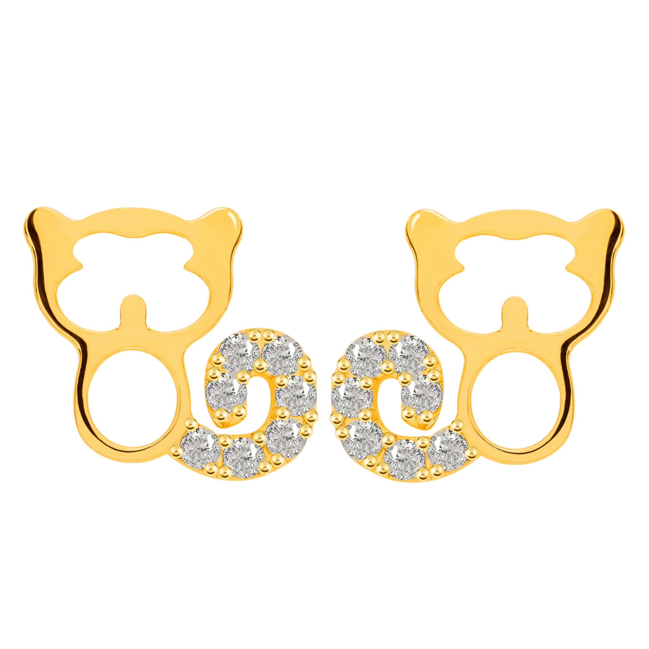 14K Gold The Cat Earrings (JE3943)