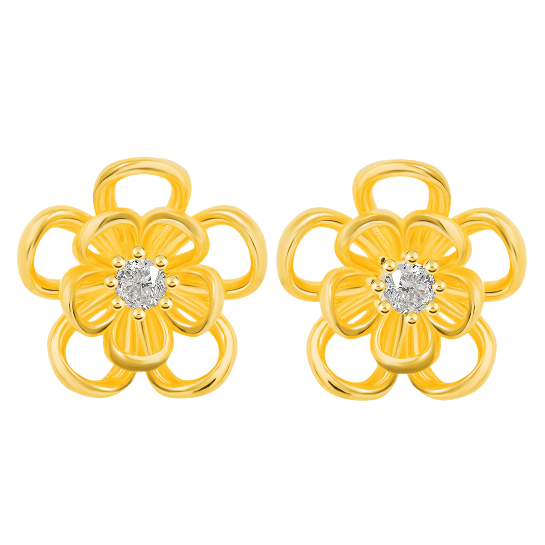 14K Gold The Flower Earrings (JE3997)