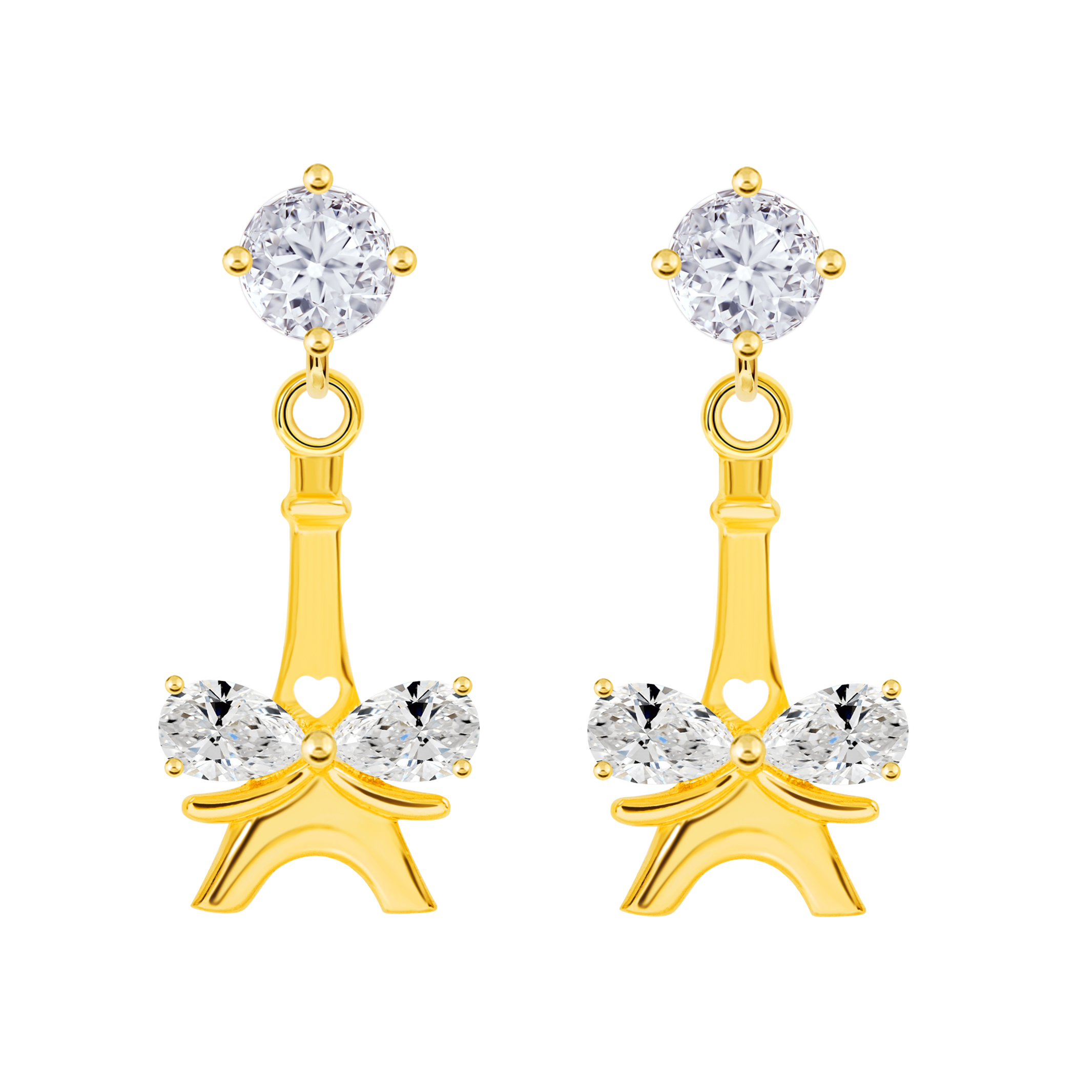 14K Gold The Eiffel Tower Earrings (JE31284)