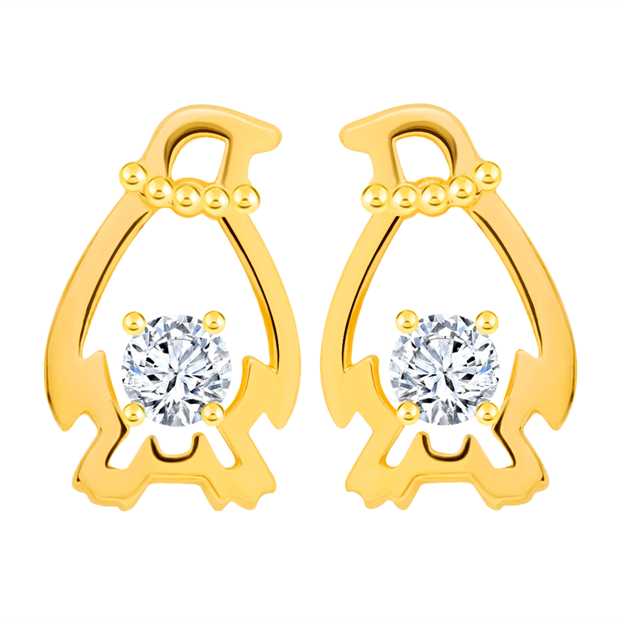 14K Gold The Penguins Earrings (JE31327)