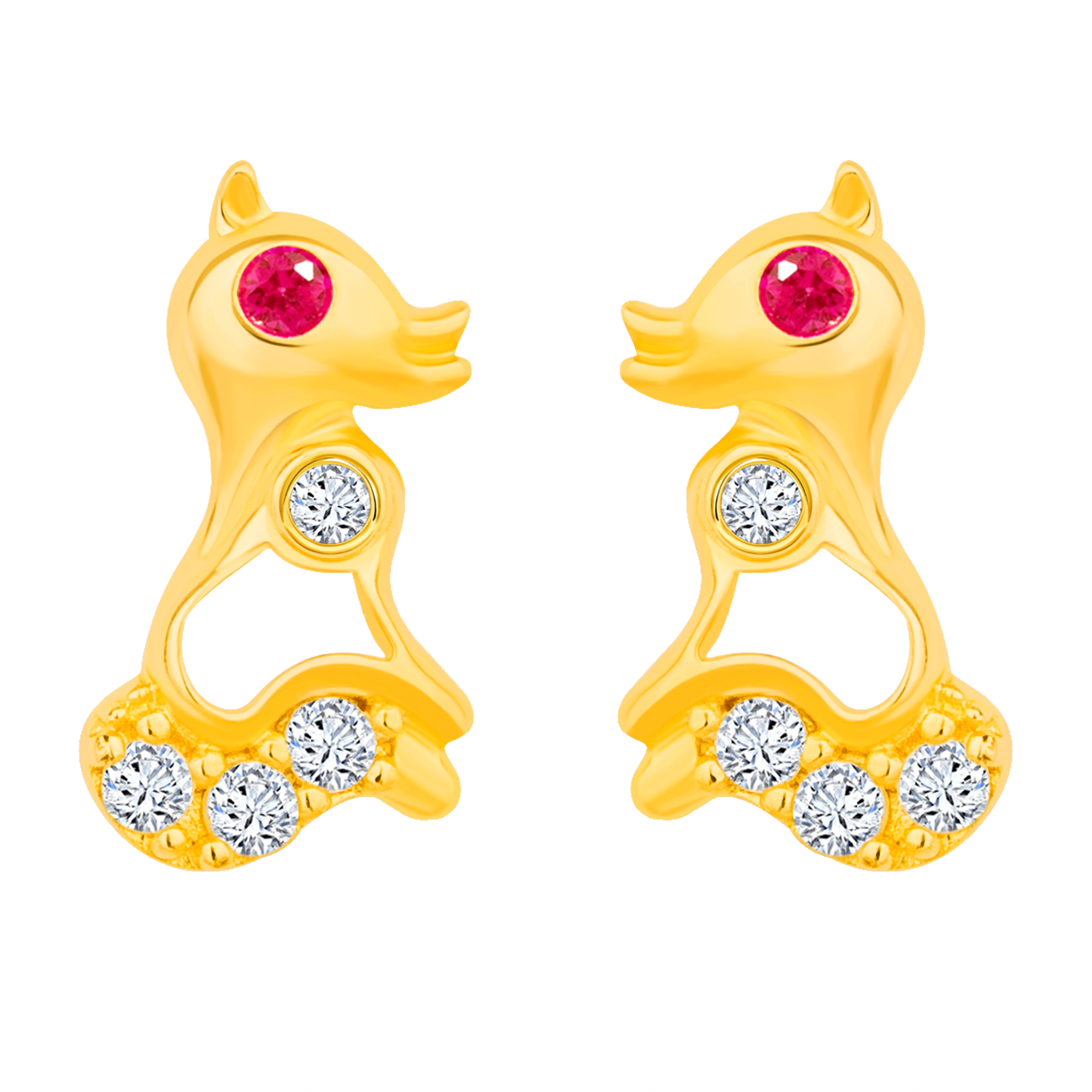 14k Gold The Lovely Fox Earrings(JE31652)