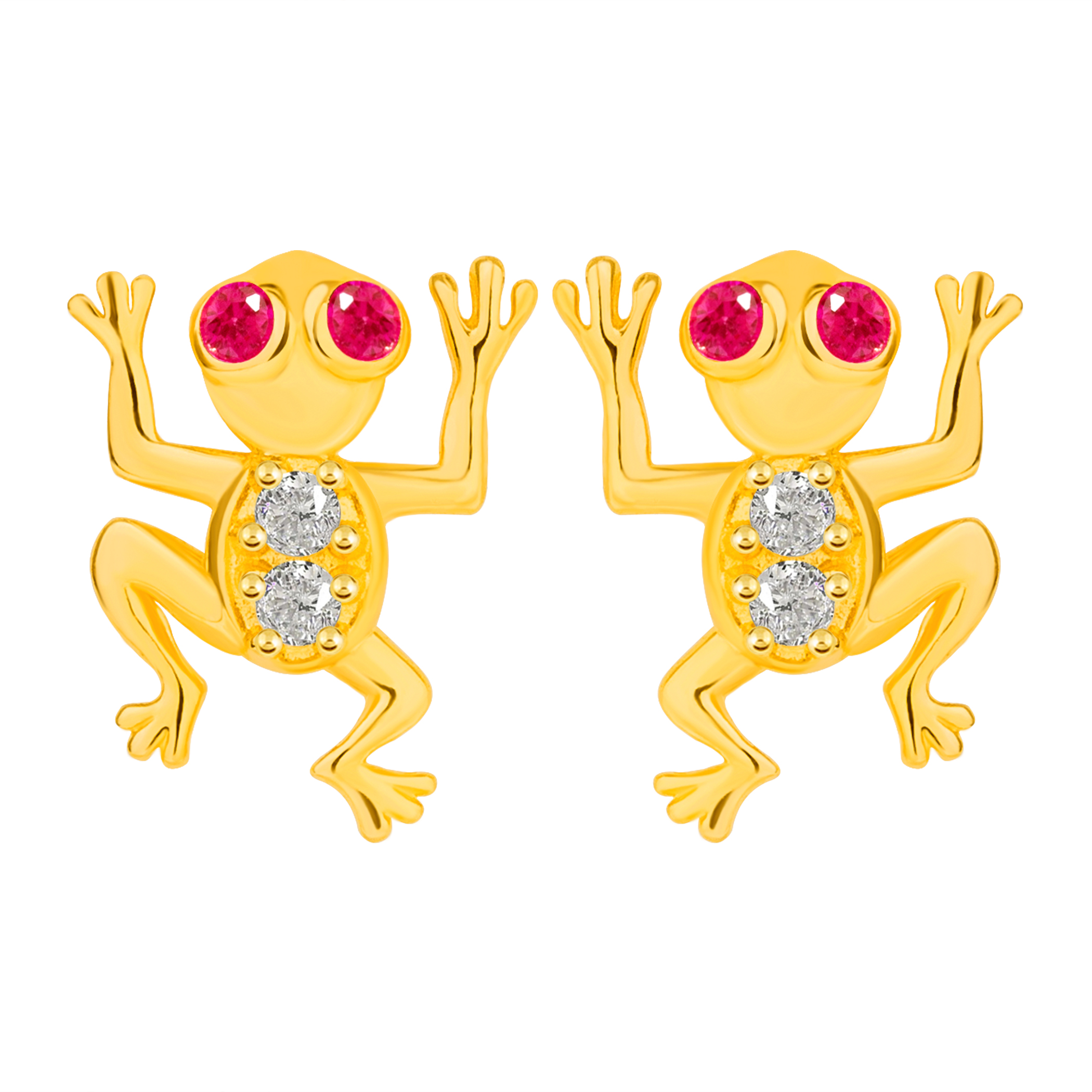 14k Gold The Frog Earrings (JE31707)