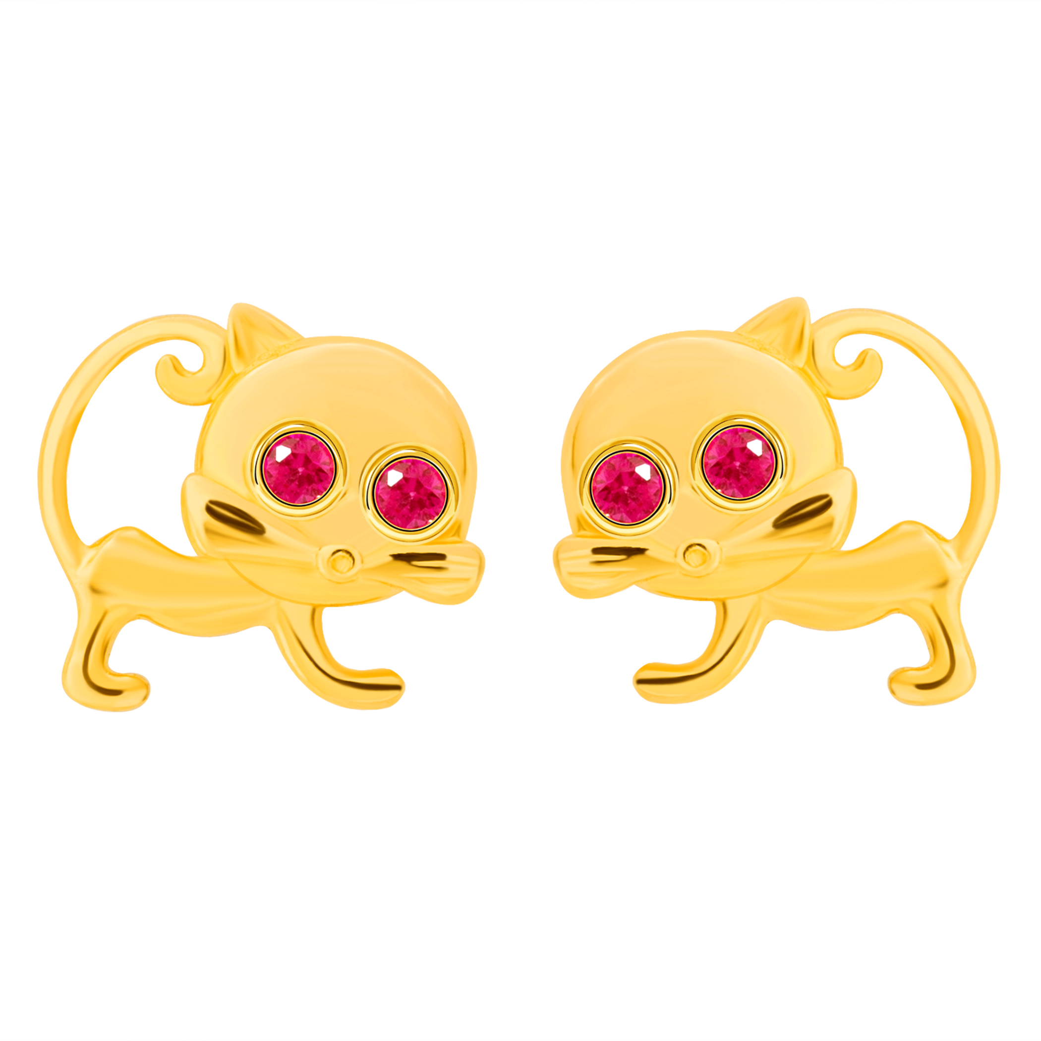 14k Gold The Cat Earrings (JE31739)