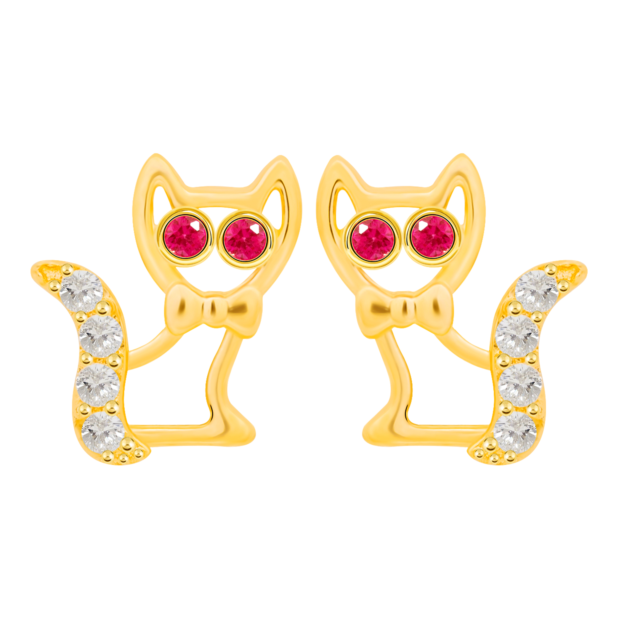 14k Gold The Cat Earrings (JE31791)