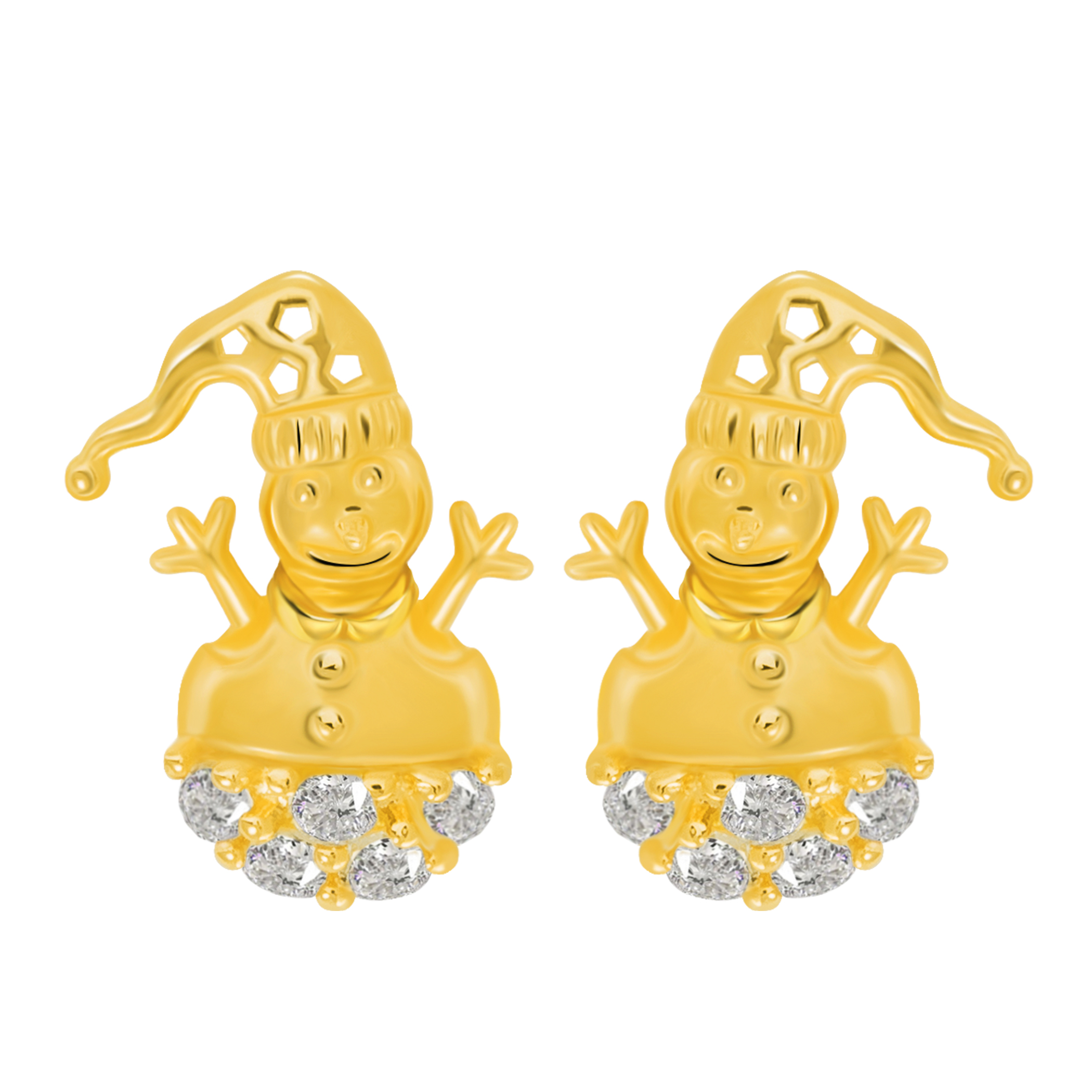 14k Gold The Snowman Earrings (JE31811)