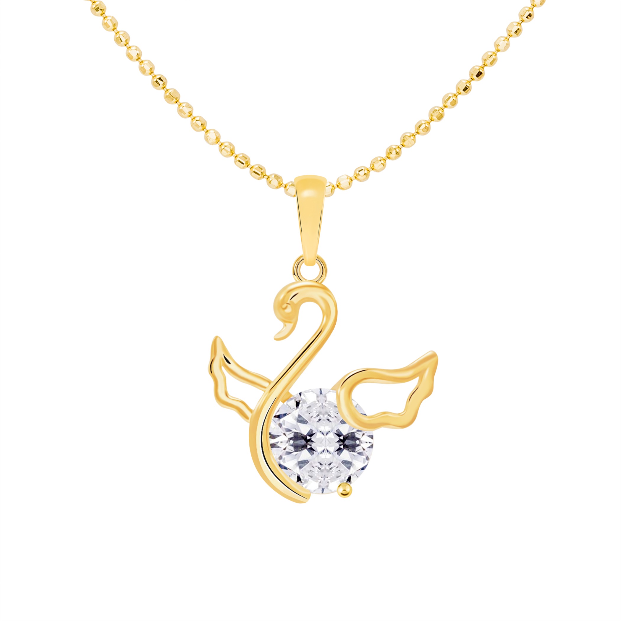 14k Gold Love to Swan Pendant (JP6316)