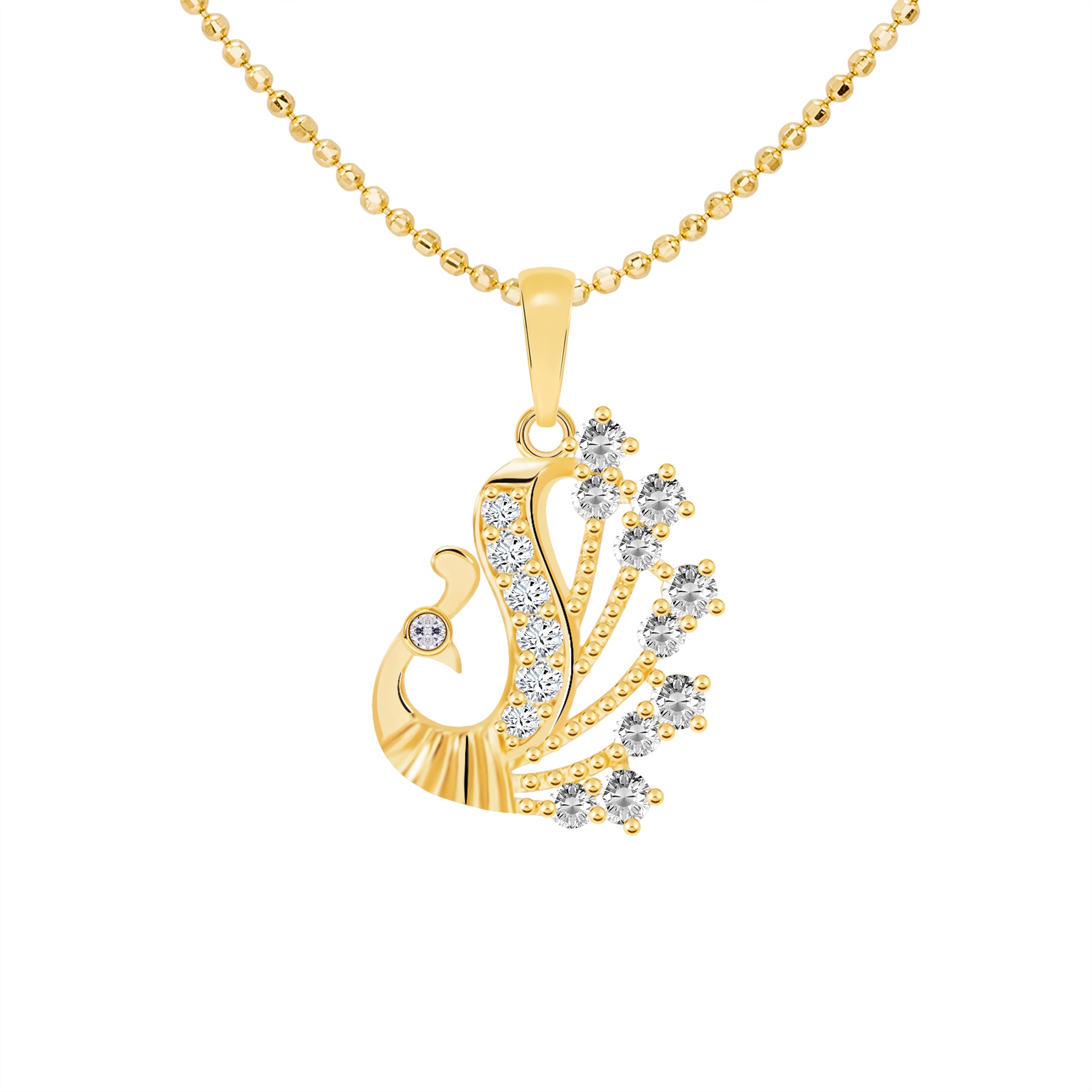 14k Gold Love to Peacock Pendant (JP6201)