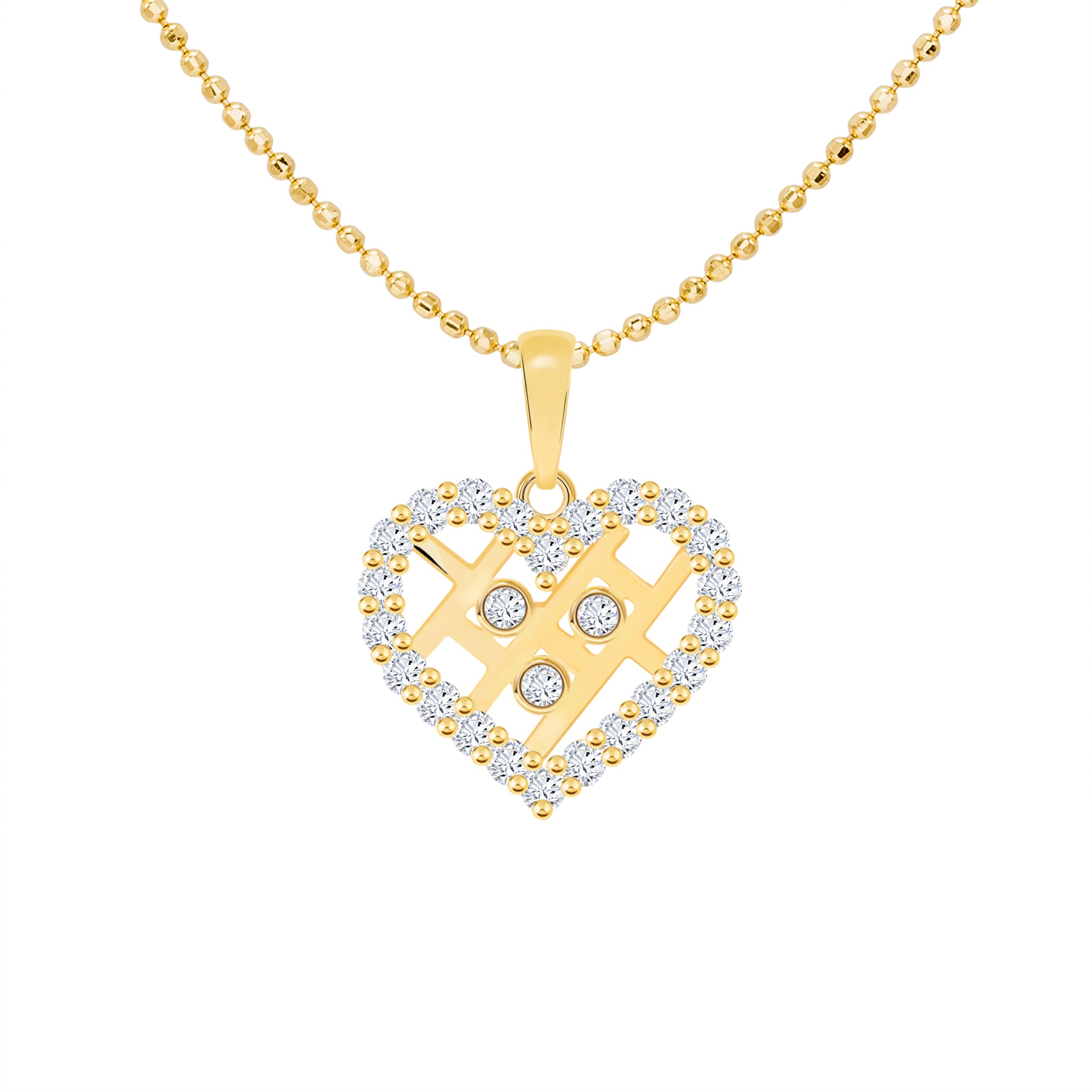 14k Gold The Woven Heart Pendant (JP6124)