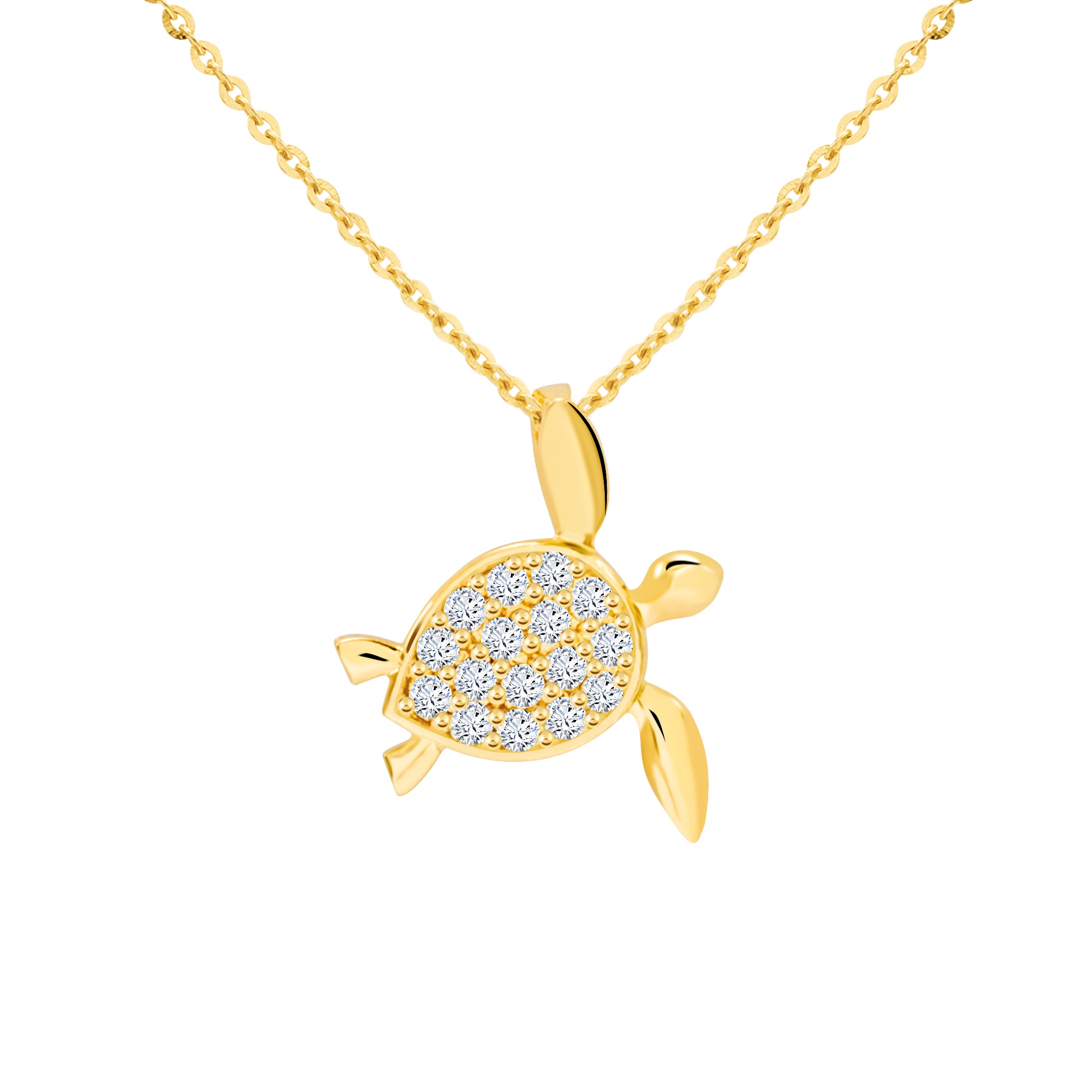 14k Gold Little Turtle Pendant (JP670)