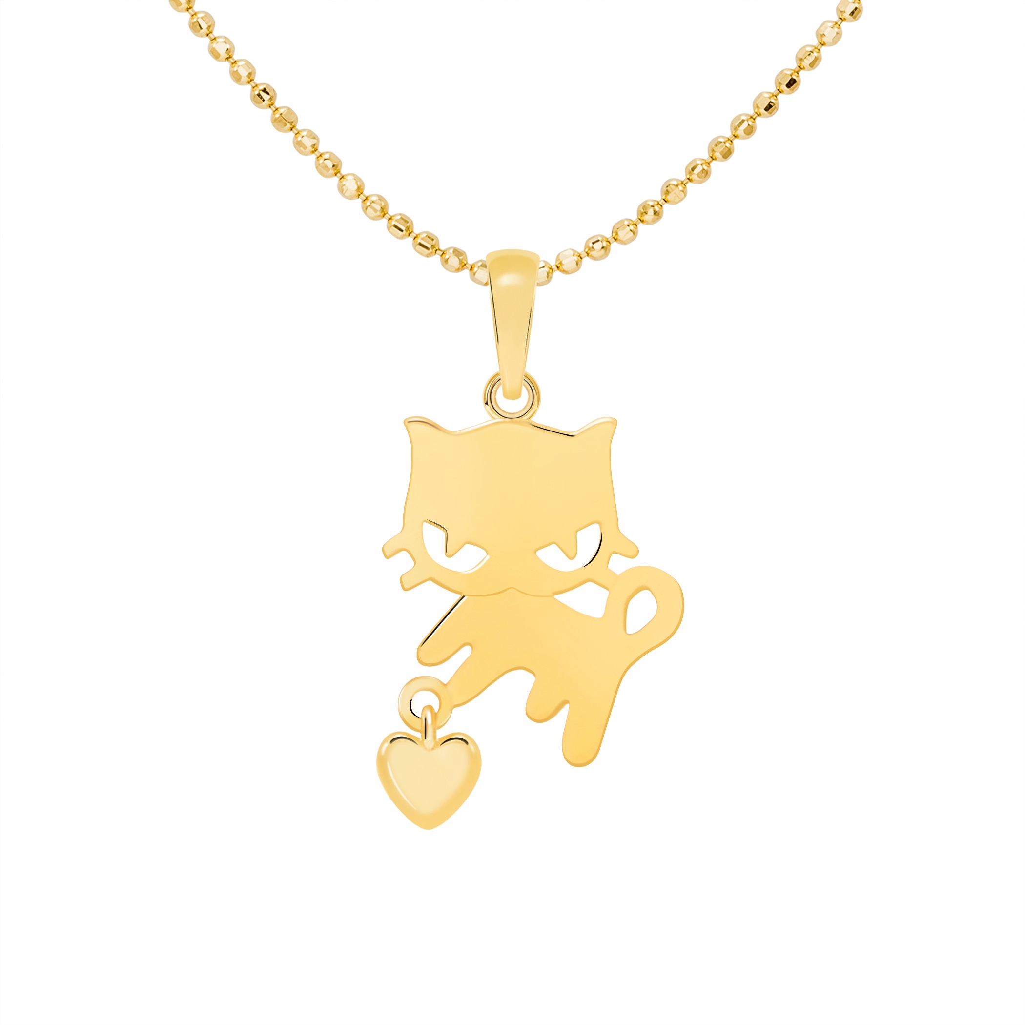 14k Gold Little Cat Pendant (JP603)