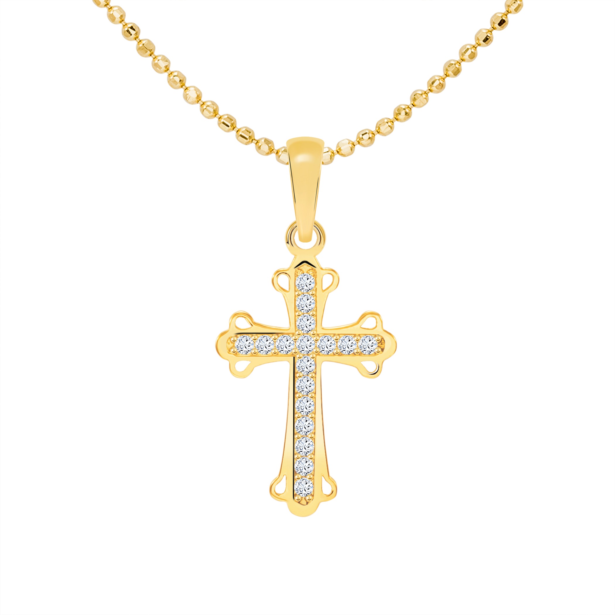 14k Gold Cross Pendant (JE6120)